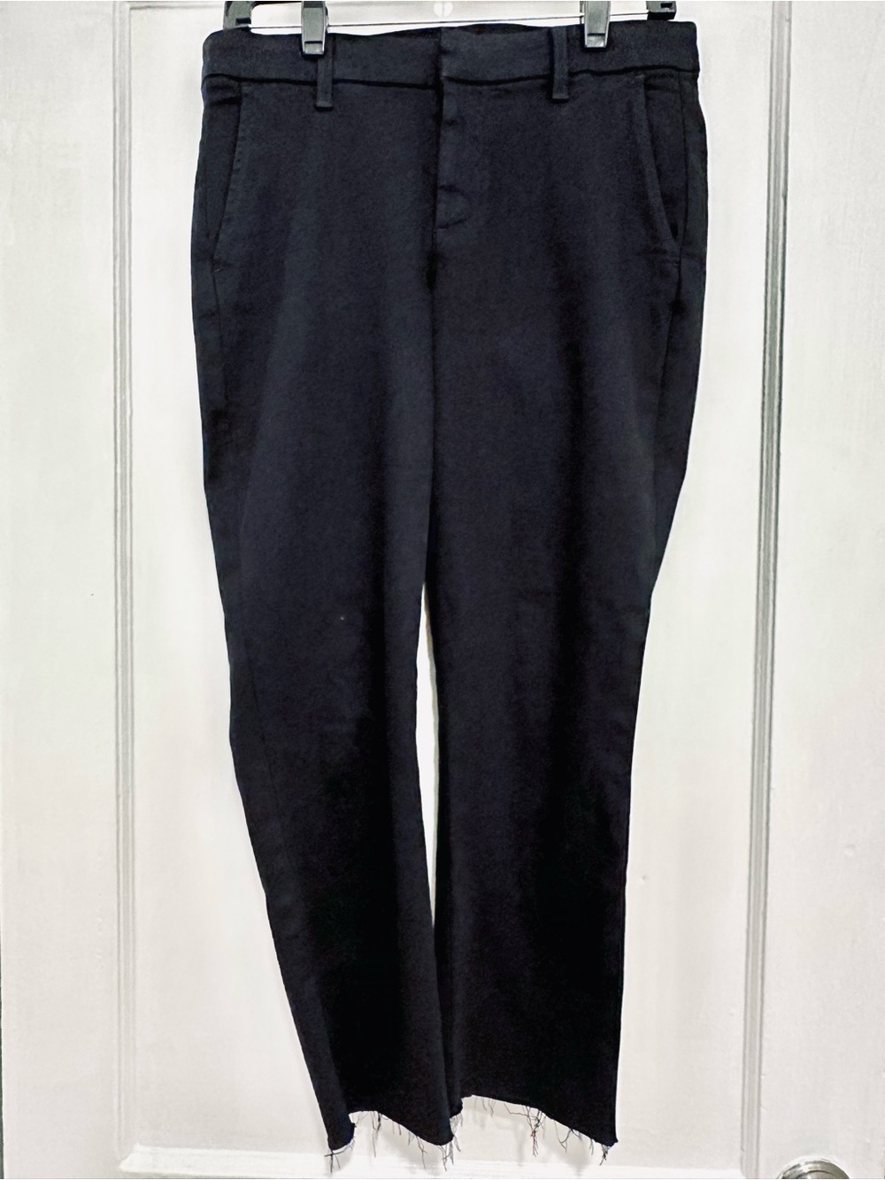 Frank and Eileen Wicklow Black Cropped Trouser with Raw Hems